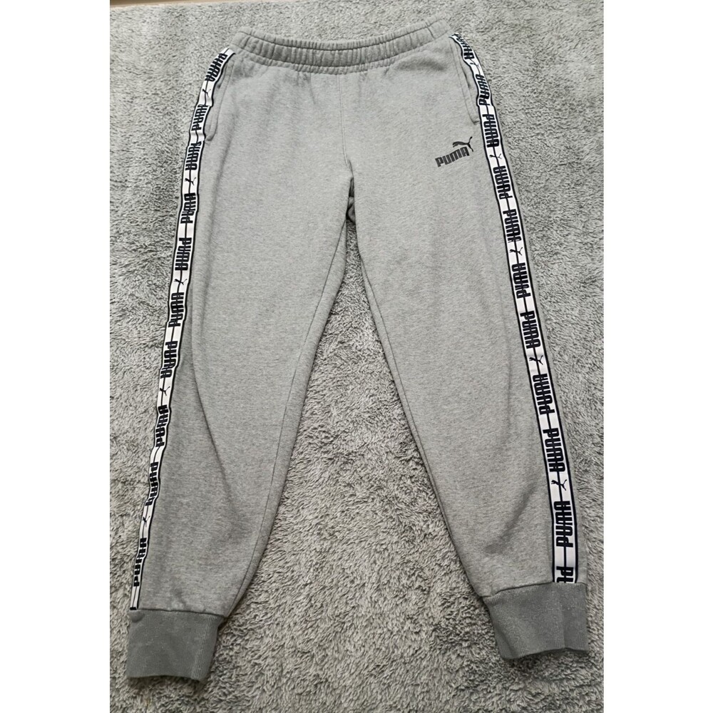 Puma Joggers Sweatpants Womens Large Sweats Jersey Tapered Ankle Workout Pants